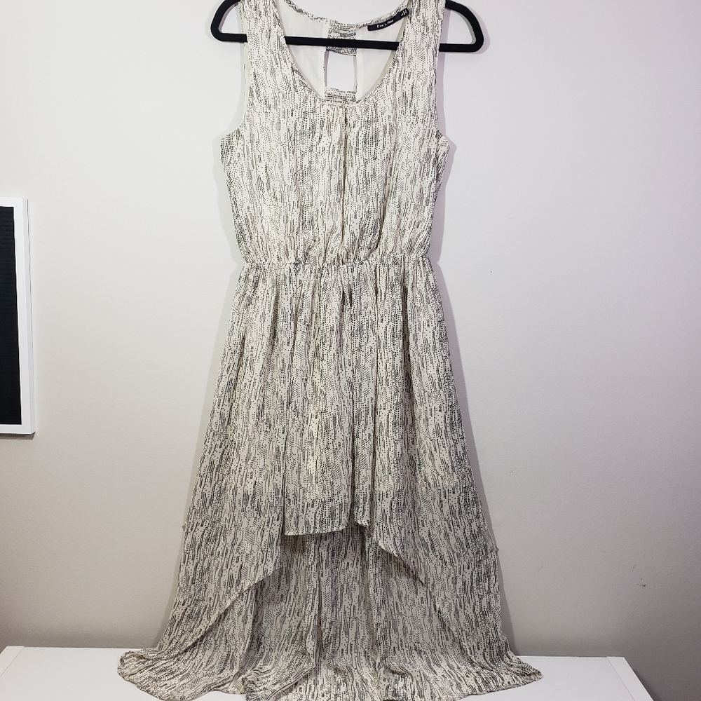 Doe & Rae High Low Midi Dress with Dot Pattern